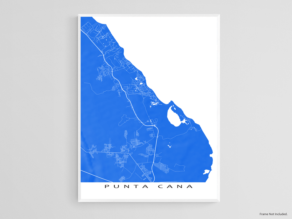 Punta Cana, Dominican Republic map print by Maps As Art.