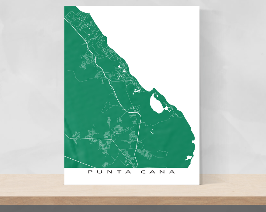 Punta Cana, Dominican Republic map print by Maps As Art.