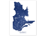 Quebec map print by Maps As Art.