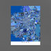 Reno, Nevada map art print in blue shapes designed by Maps As Art.