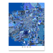 Reno, Nevada map art print in blue shapes designed by Maps As Art.