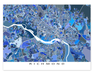 Richmond, Virginia map art print in blue shapes designed by Maps As Art.