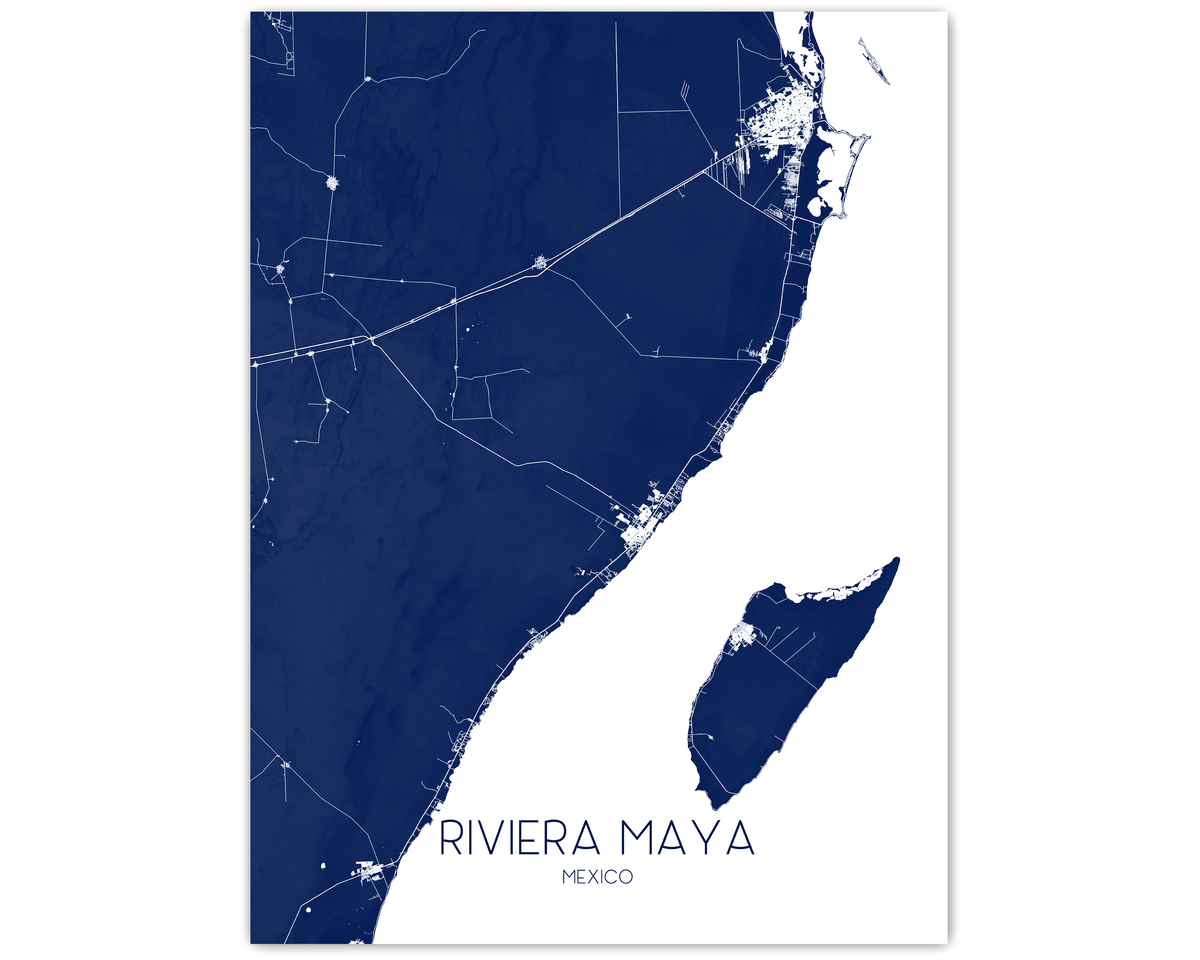 Riviera Maya Map Print