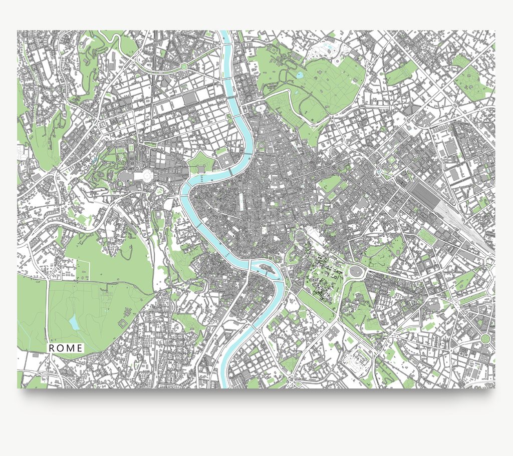 Ikea Rome Italy Location Map BILD Poster, Stadskaart Rome, 40x50 Cm