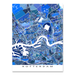 Rotterdam, Netherlands map art print in blue shapes designed by Maps As Art.