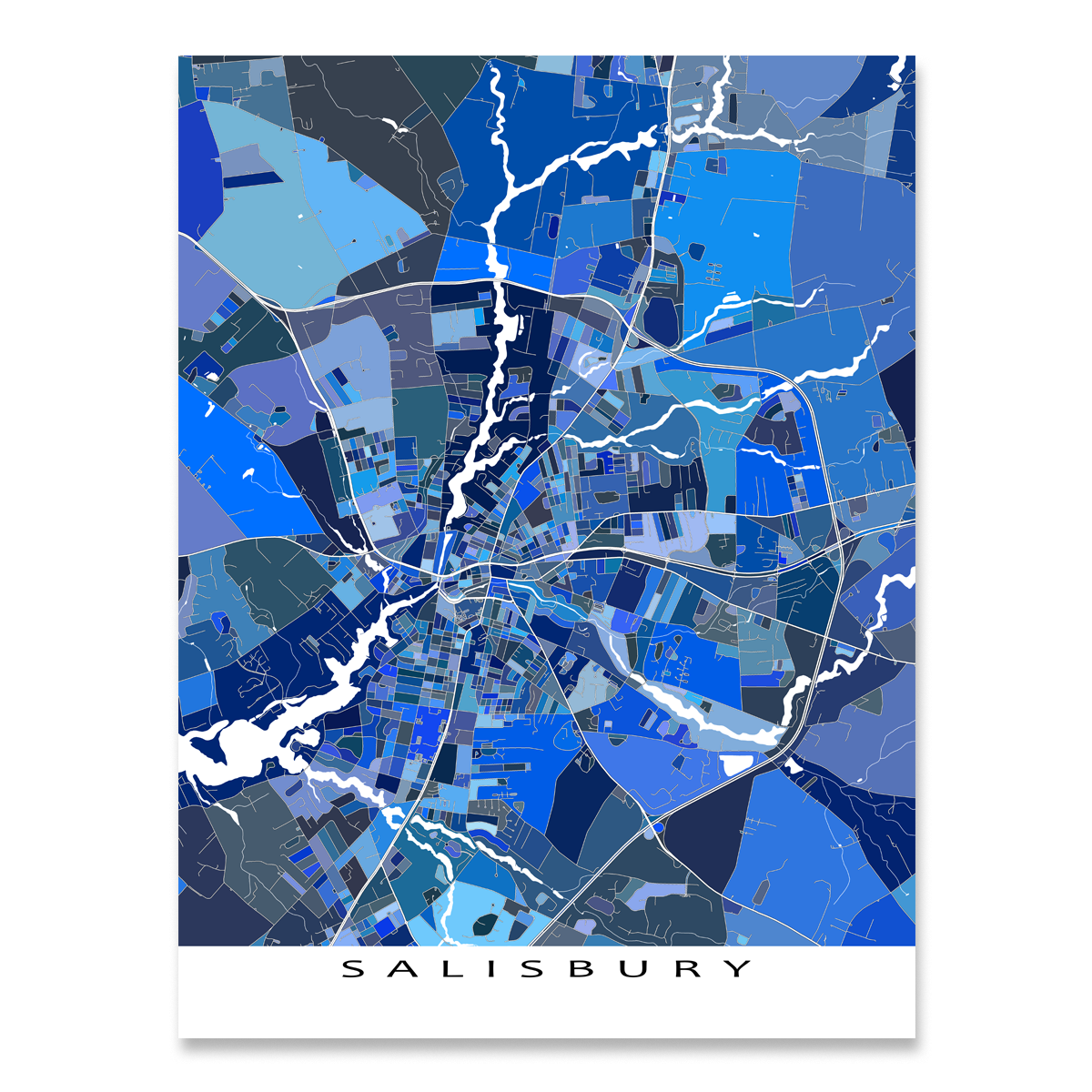 Salisbury Map Print, Maryland, USA — Maps As Art