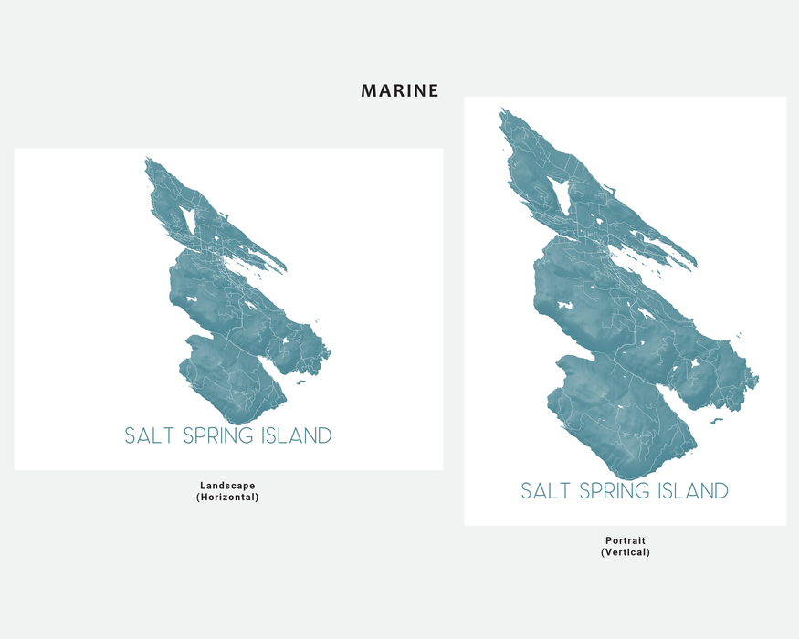 Salt Spring Island map print in Marine by Maps As Art.
