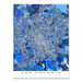 San Antonio, Texas map art print in blue shapes designed by Maps As Art.