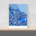 San Bernardino, California map art print in blue shapes designed by Maps As Art.