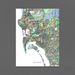 San Diego, California map art print in colorful shapes designed by Maps As Art.