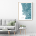 San Diego, California map print with city streets and roads in Marine designed by Maps As Art.