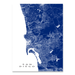 San Diego, California map print with city streets and roads in Navy designed by Maps As Art.