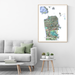 San Francisco, California map art print in colorful shapes designed by Maps As Art.