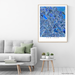 San Jose, California map art print in blue shapes designed by Maps As Art.