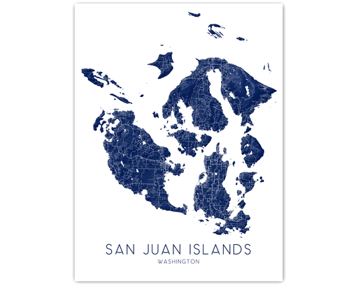 San Juan Islands map print by Maps As Art.