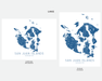 San Juan Islands map print in Lake by Maps As Art.