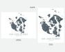 San Juan Islands map print in Slate by Maps As Art.