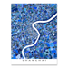 Shanghai, China map art print in blue shapes designed by Maps As Art.