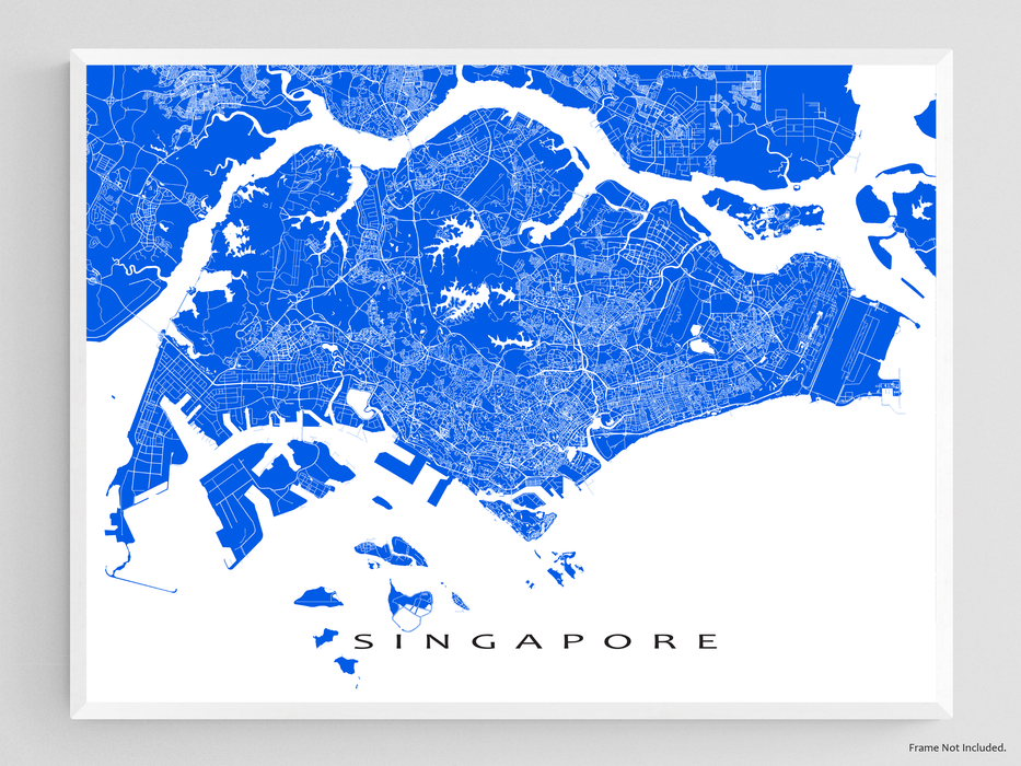 Singapore Map Wall Art Print, City Maps for Home Decor