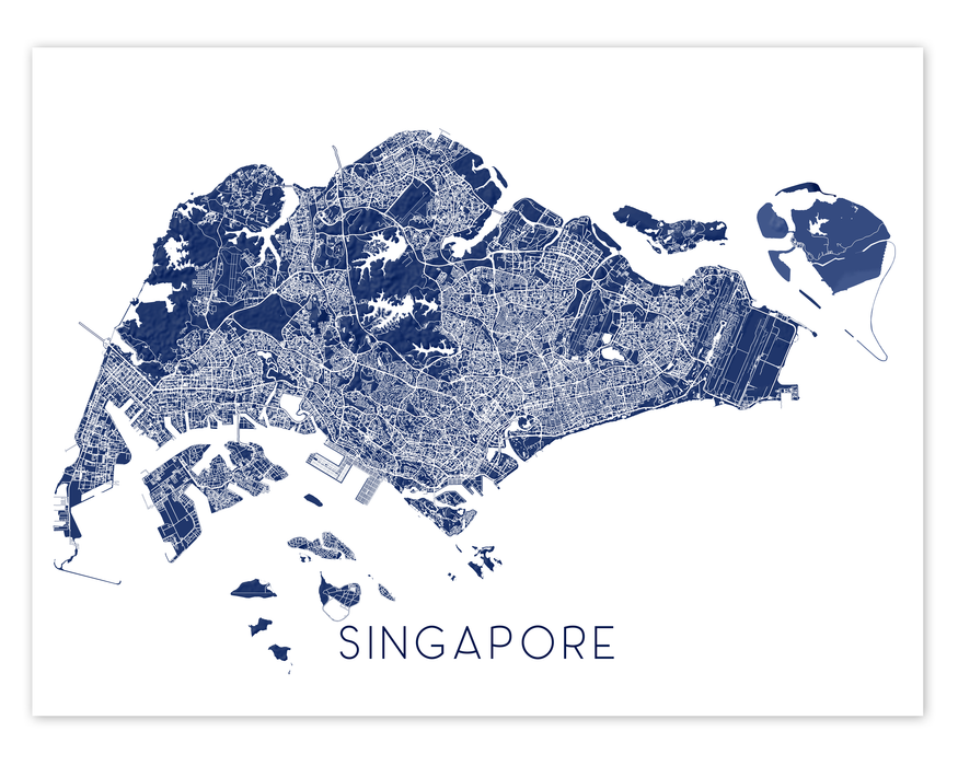 Singapore map print by Maps As Art.