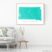 South Dakota state map print with natural landscape and main roads in Turquoise designed by Maps As Art.