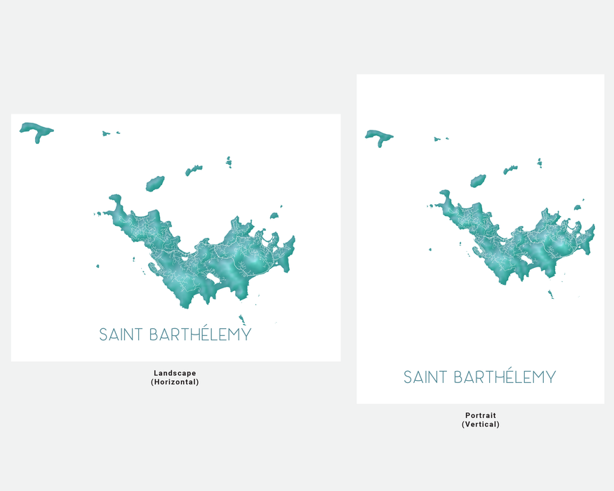 Map of Saint Barthélemy Island - HEBSTREITS