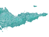St Croix, US Virgin Islands turquoise map print by Maps As Art.