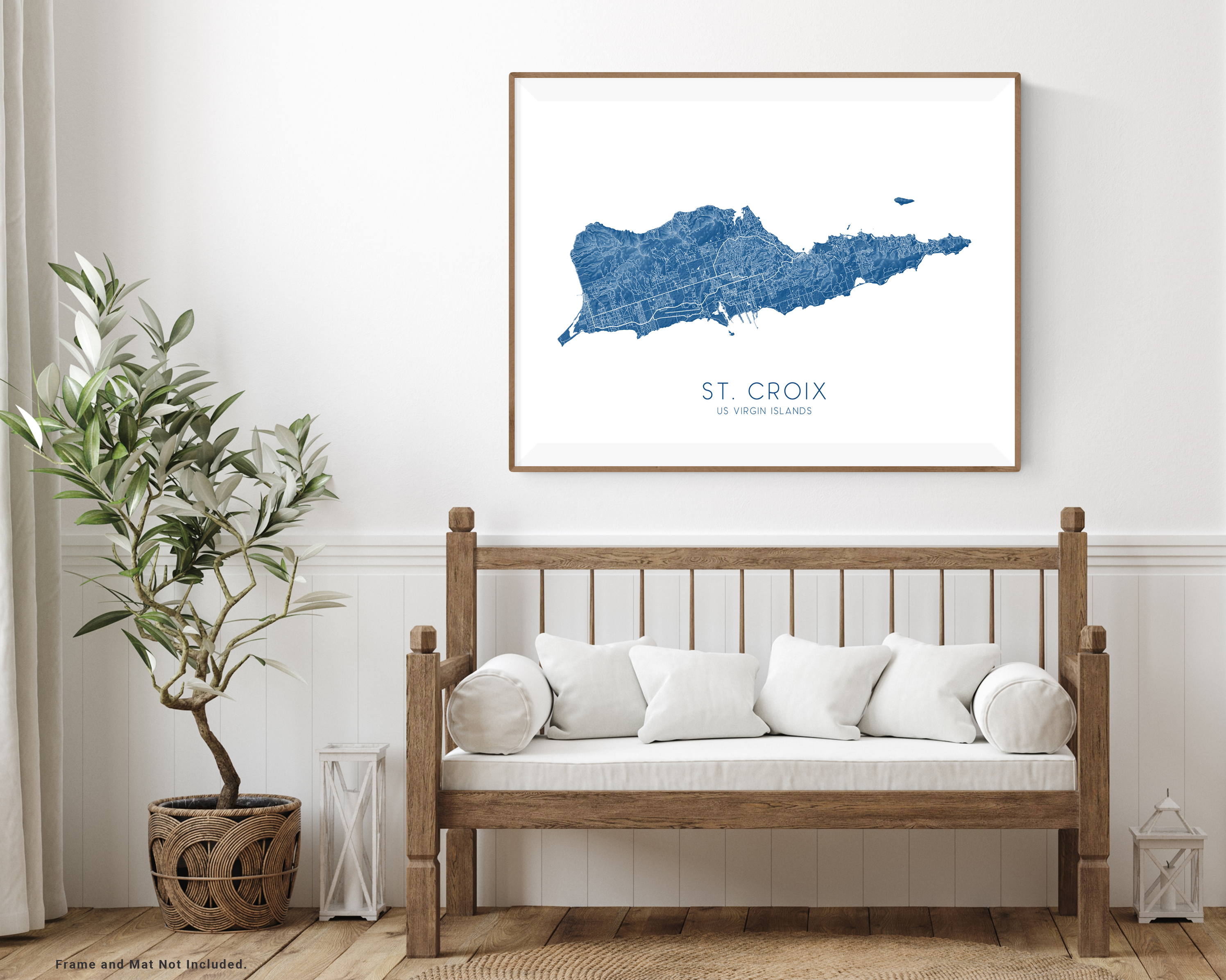 St. Croix Map Print Poster - Topographic Map of St Croix US Virgin Isl ...