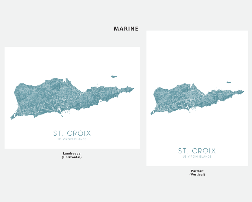 St. Croix USVI map print in Marine by Maps As Art.