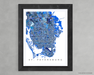 St. Petersburg, Florida map art print in blue shapes designed by Maps As Art.