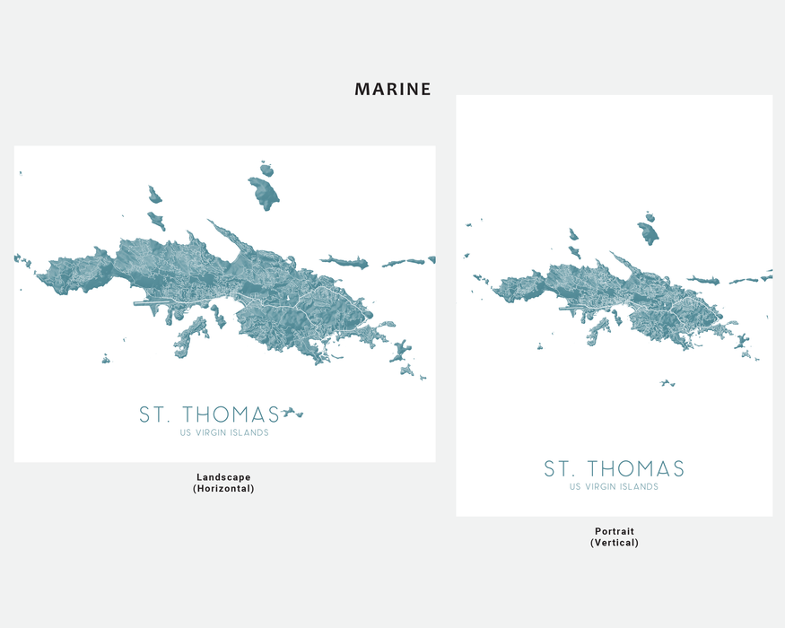 St. Thomas USVI map print in Marine by Maps As Art.