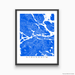 Stockholm, Sweden map print with city streets and roads in Blue designed by Maps As Art.