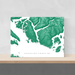Sunshine Coast, BC, Canada map print with natural landscape and main roads in Green designed by Maps As Art.