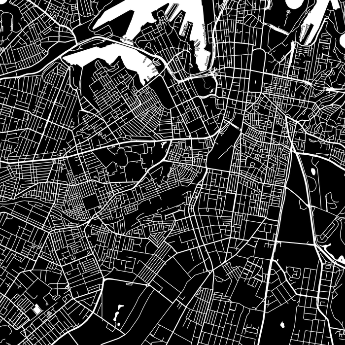 Sydney, Australia map print close-up with city streets and roads designed by Maps As Art.