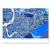 Taipei, Taiwan map art print in blue shapes designed by Maps As Art.