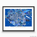 Tallahassee, Florida map art print in blue shapes designed by Maps As Art.