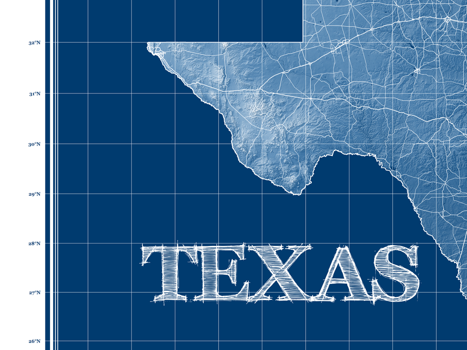 Tesxa Map Color Texas State Map Printable Texas Map (Vintage) | Anderson Design Group