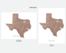 Texas map print by Maps As Art in Vintage.