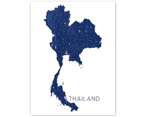 Thailand map print by Maps As Art.