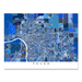 Tulsa, Oklahoma map art print in blue shapes designed by Maps As Art.