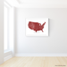 USA map print with natural landscape and main roads in Merlot designed by Maps As Art.