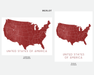 USA map print in Merlot by Maps As Art.