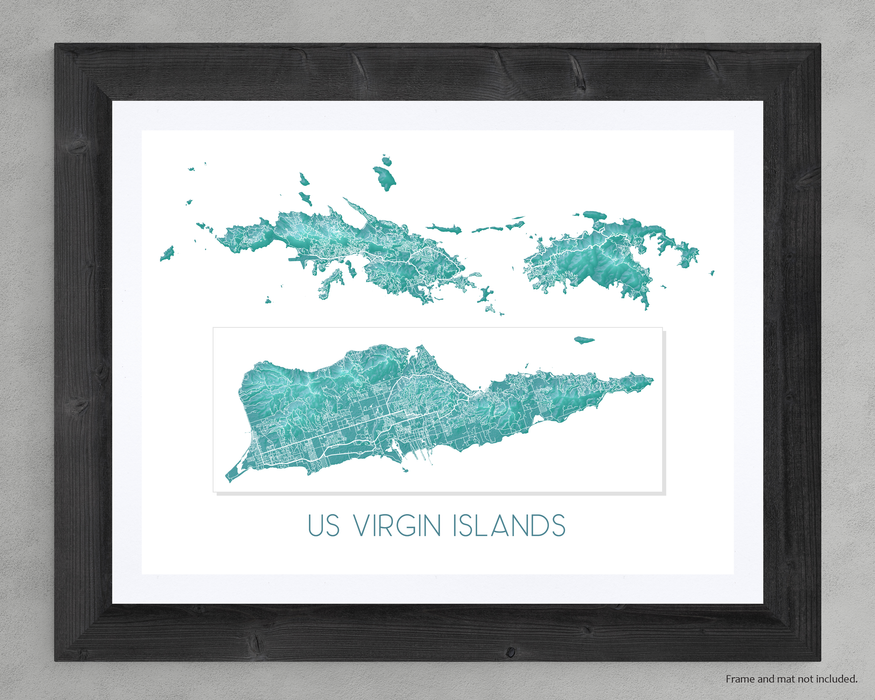 US Virgin Islands Map, Turquoise USVI Maps, St John St Croix St Thomas