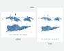 US Virgin Islands map print in Lake by Maps As Art.