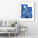 Utah state map art print in blue shapes designed by Maps As Art.