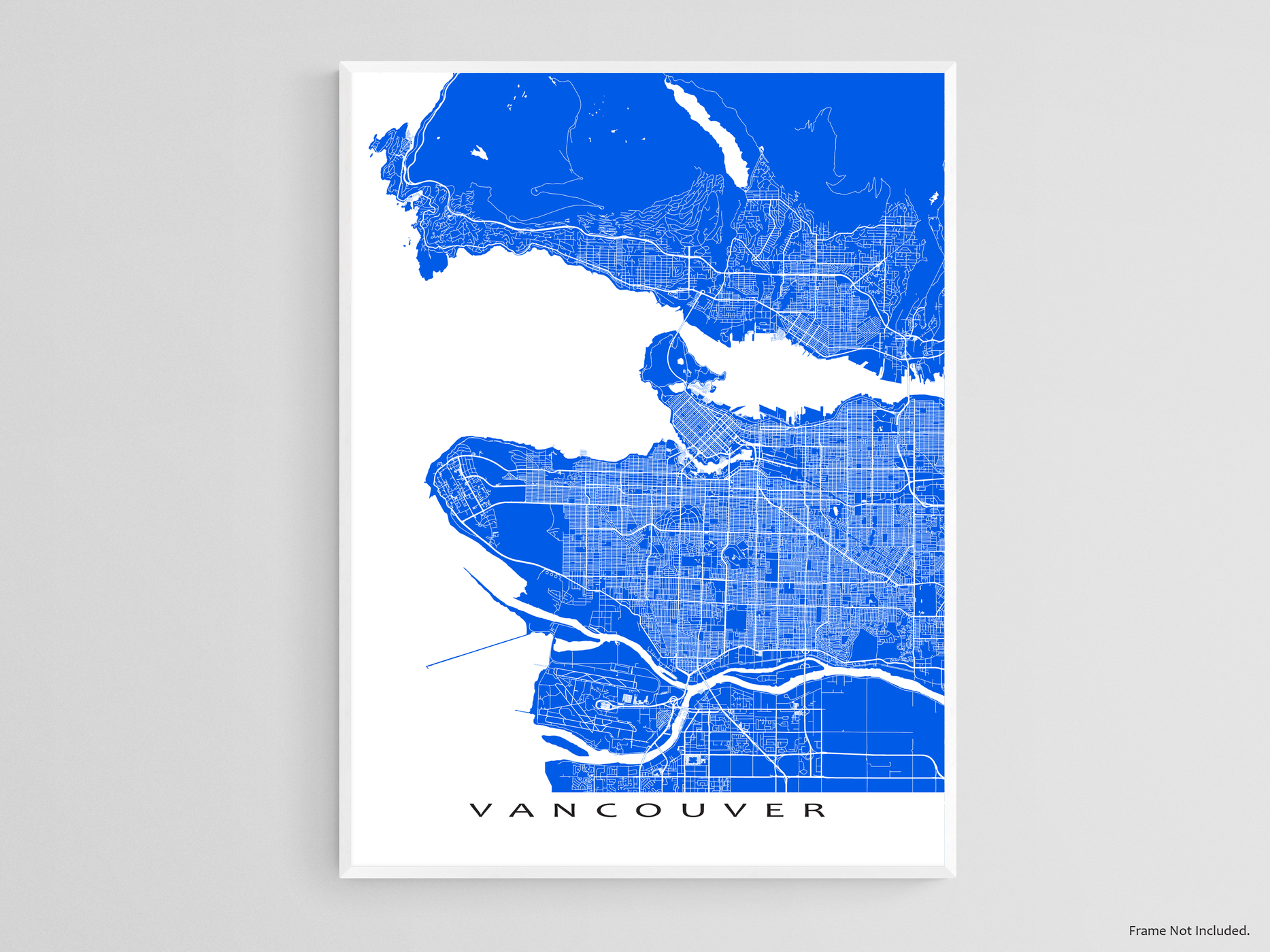 Vancouver Map Wall Art Print Poster, Vancouver BC Canada City Street R