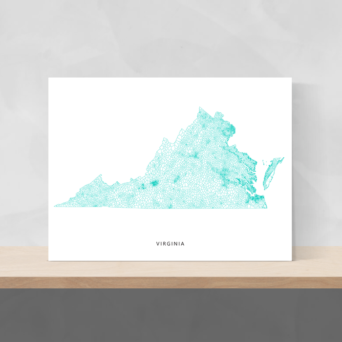 Virginia Map Print, Geometric — Maps As Art