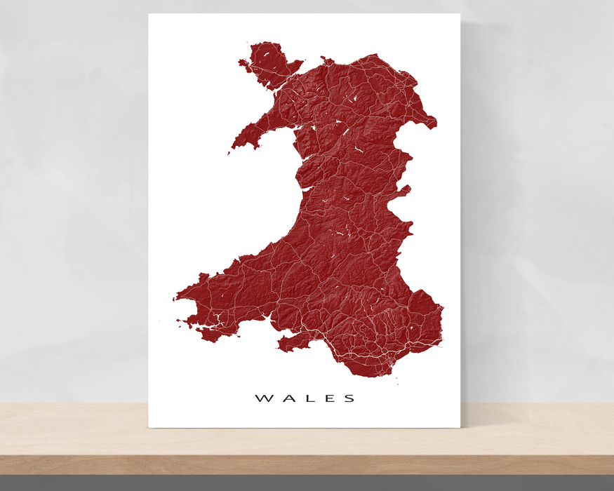 Wales Map Print by Maps As Art.