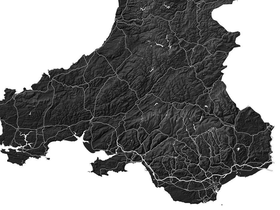 Wales Map Print by Maps As Art.