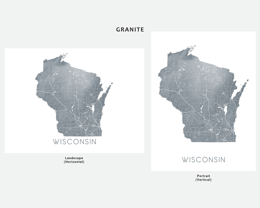 Wisconsin State Map Print - Topographic WI Map Wall Art Poster